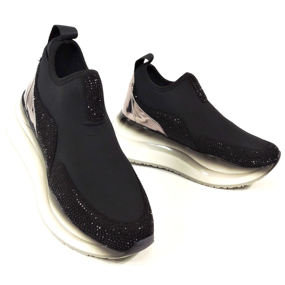 CAFENOIR 🇮🇹 WOMENS COMFORT BLACK STRETCH SNEAKERS